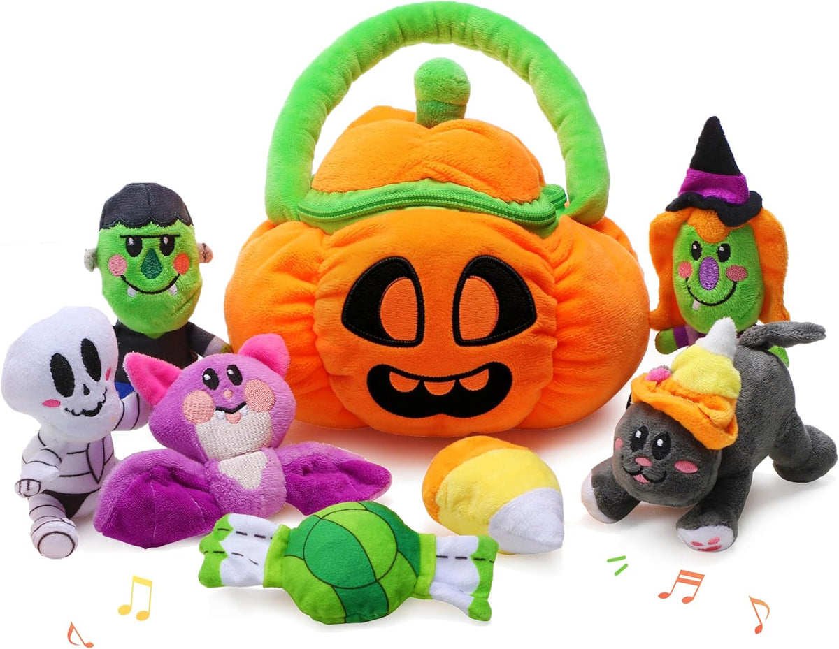 JOYIN baby pumpkin Halloween playset with play pieces and a pumpkin basket - view 2