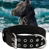 Dog Collar for Large Dogs, with Handle 2" Wide Heavy Duty - Black / M