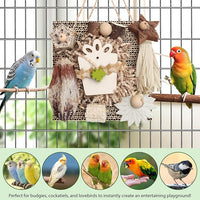Kyouki Bird Toys, Parakeet Toys, Parrot Toy, Conure Hanging Chewable Cardboard Foraging Suitable for Budgies, Cockatiels, Lovebirds, Sun Conures - and Other Small/Medium Parrots (Medium)