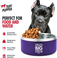 Tuff Pupper 100 oz Heavy Duty Insulated Stainless Steel Dog Bowl - 188oz / Royal Purple - image 4