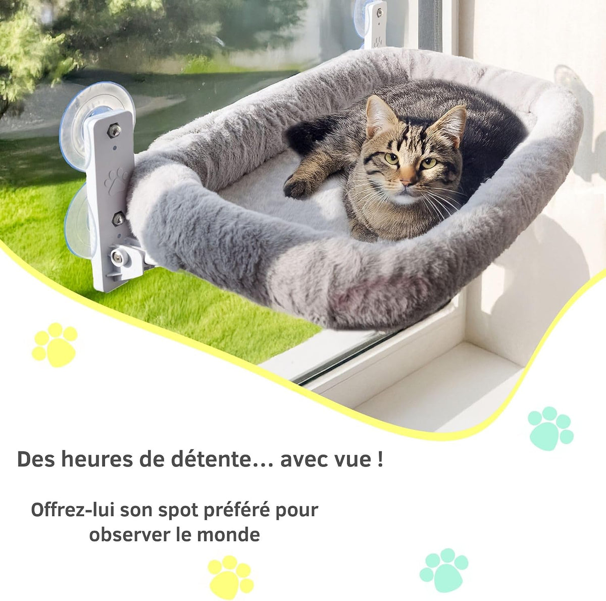 Cat Window Perch with Washable Cushion & Strong Suction - image 4