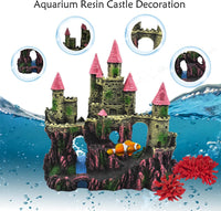 Aquarium Castle Decor, Resin Castle for Fish Tank with Randomly Color Plants Decorations - 【pink】 - image 4