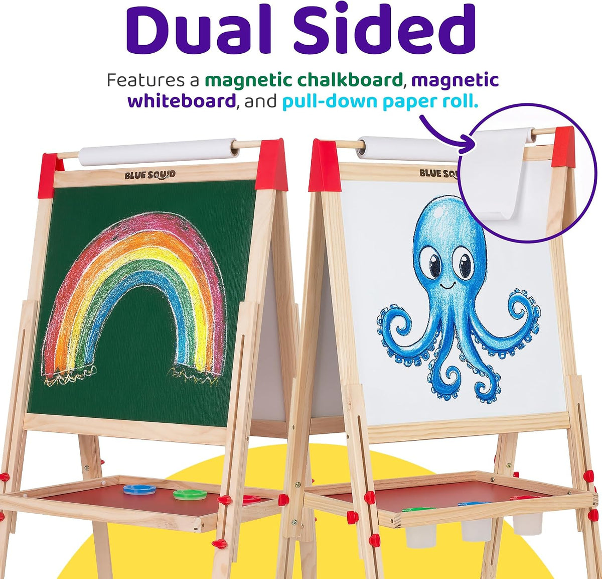 Blue Squid Art Easel for kids Paper Roll x 3 - XL Red - image 2