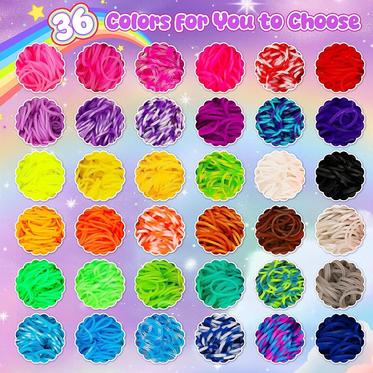 Loom Rubber Band Bracelet Kit, 3000+ 30-Color, Storage Case - Multicolor 10000+ - image 3