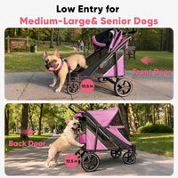 Petbobi Dog Stroller for Large Medium Dogs up to 80 lbs - Pink - image 3