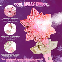 CharmRegion blue light up snowflake wand with water mist and sound buttons - view 5