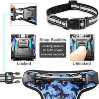 WINSEE Dog/Pet Harnesses No Pull with Dog Collar - X-Large / Blue Camo - image 4