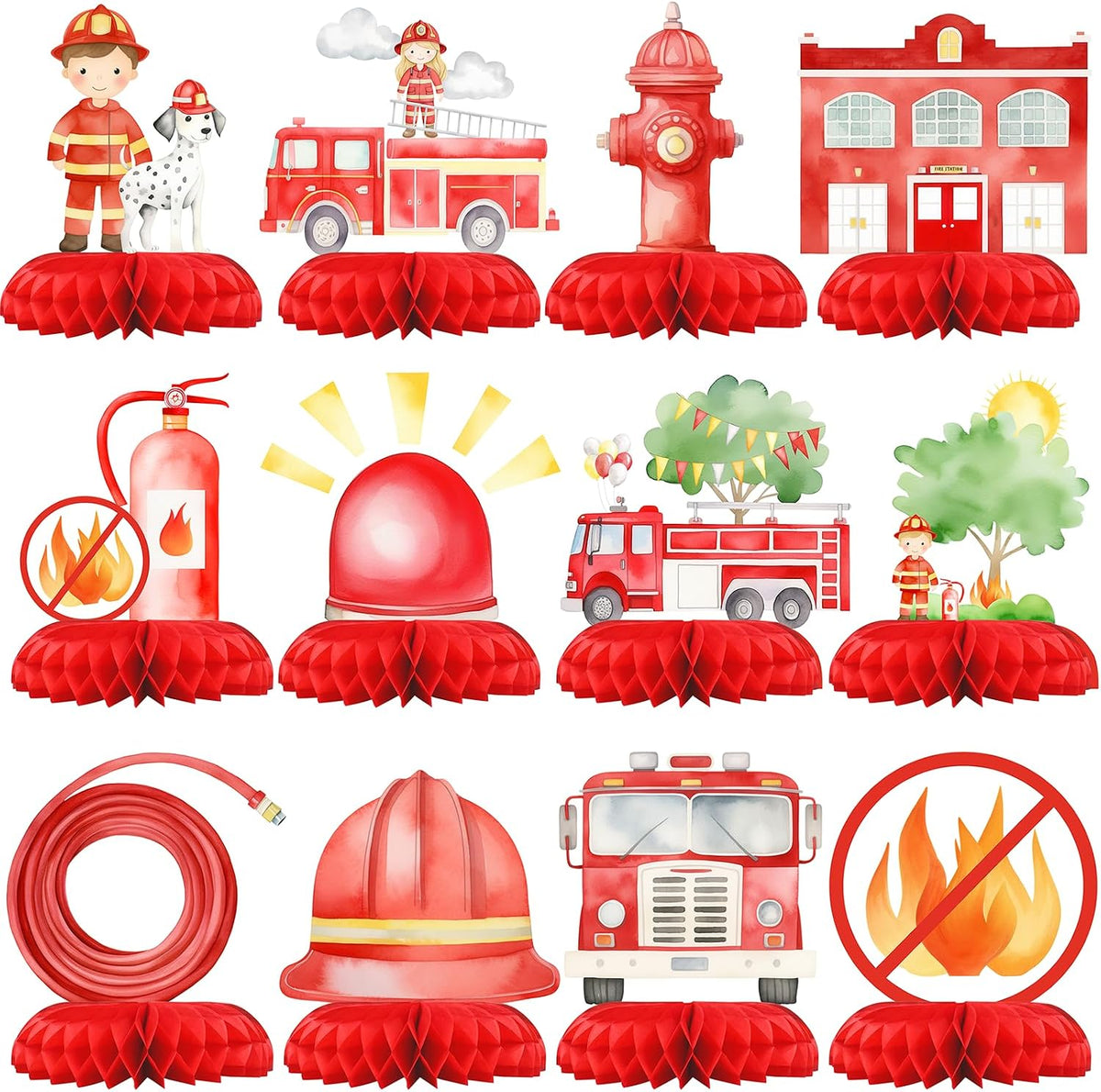 HaPiBiDesign transportation party decorations, 10 honeycomb table centerpieces - view 6