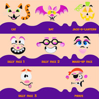 JOYIN Halloween pumpkin decorating stickers, 16 foam face kits including witch, bat and ghost - view 7