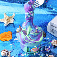 Clear Glitter Slime Kit with Little Turtle Toy for Girls Age 6-14 - Purple Blue - image 4
