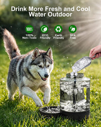 Portable Dog Water Bottle with Bowl, Large 77 oz/2.2 L, Black – Essentials for Dogs - 77oz-Black - image 3