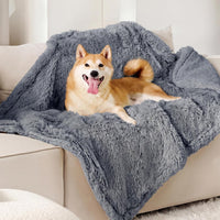 Bedsure Waterproof Dog Blankets for Large Dogs, Fluffy Faux Fur - Grey / L(40x50") - image 2