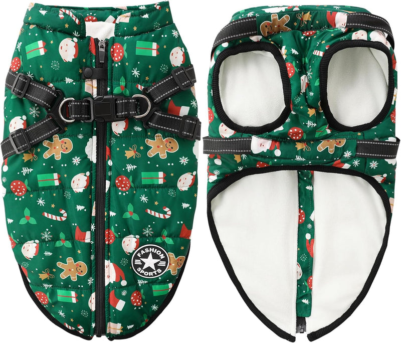 Aiboria Dog Jackets Coat for Winter Windproof Waterproof Skiing Dog - Christmas Green / XX-Large