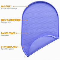 Hubulk 100% Waterproof Silicone Pet Feeding Mat with Raised Edge - Purple / 19"L x 12"W - image 2