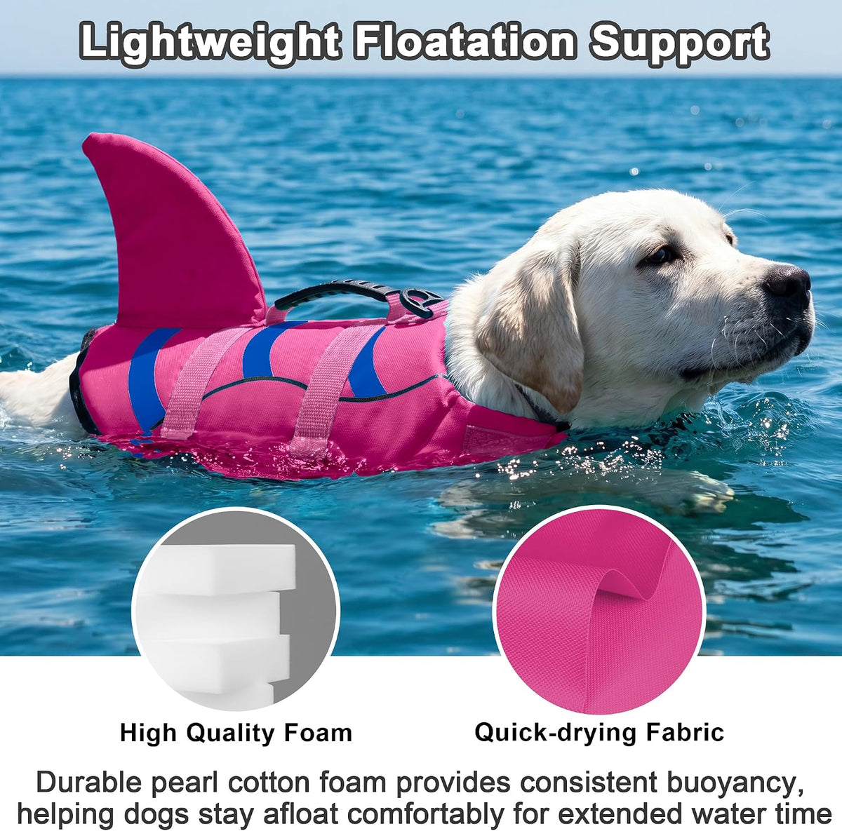 Fragralley Shark Dog Life Jacket - X-large / Pink-Wave Shark - image 2