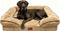 Spotted Play Orthopedic Dog Bed with Sides - Brown / 53.0"L x 42.0"W x 8.0"Th