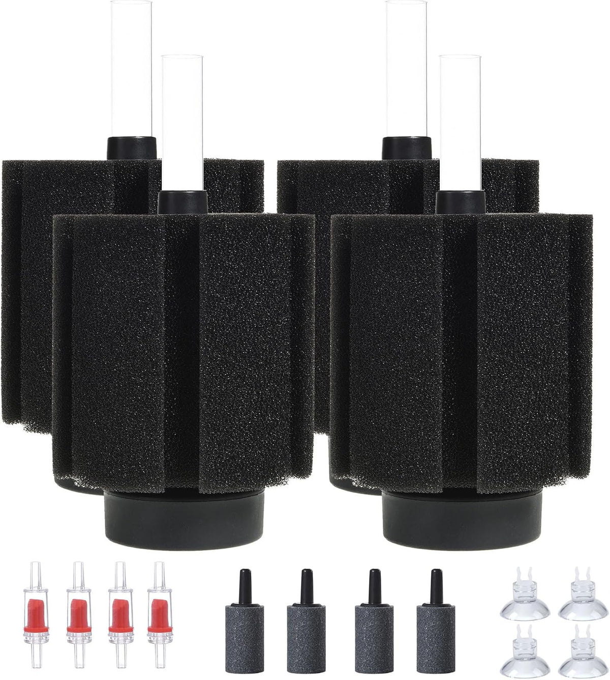 ALEGI Aquarium Bio Sponge Filter with Ceramic Media for 40-75 Gal - 40-75 Gallon 4 pack