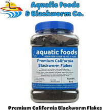 Aquatic Foods Inc. California Blackworm 45% Protein Premium Flakes for Discus, Cichlids, All Tropical Fish Also Pellet Mix, Wafer Mix Included…6oz