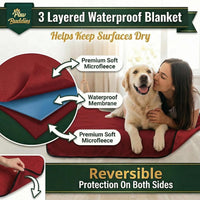 Paw Buddies Waterproof Blanket King Size 80"x90" for Dogs, Pets - Burgundy - image 3