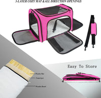 Soft Sided Carrier for Small Medium Cats Dogs - 17.0"L x 11.0"W x 11.0"H / Magenta - image 2