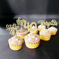 30pcs 16th Birthday Cupcake Toppers - 40th / Gold - image 4