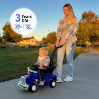Outfunny 3-in-1 ride-on push car for toddlers in black with parent push handle and handrails - view 8