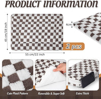 2 Pack Self Warming Cat Dog Bed Pad - Dark Brown / 22'' X 18'' / Plaid - image 2