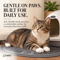 Small Cat Litter Trap Mat, Waterproof, Non-Slip, Washable - Gray / 23.5"L x 14.5"W - image 3