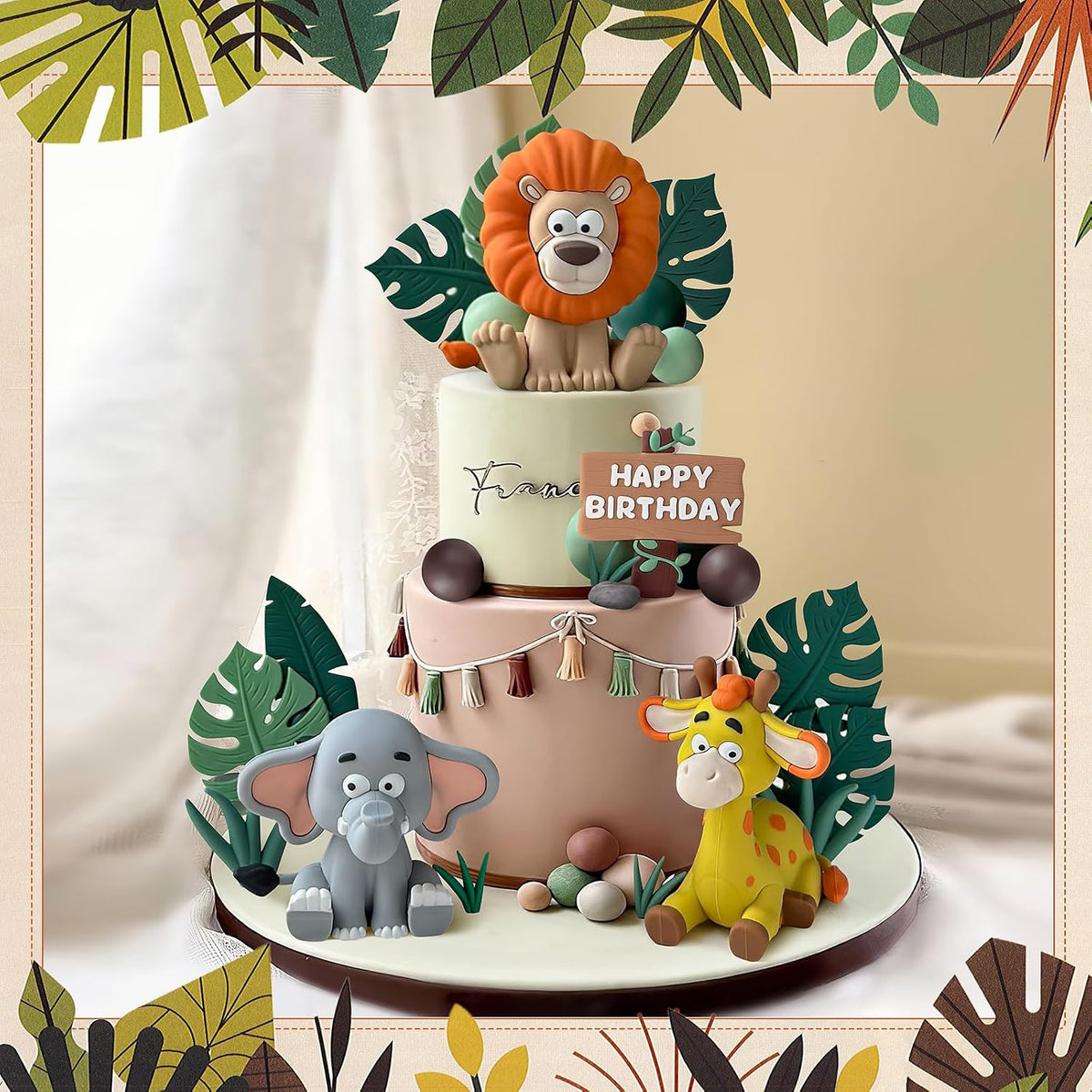 19pcs Safari Animal Cake Topper - Jungle Wild Style - image 4