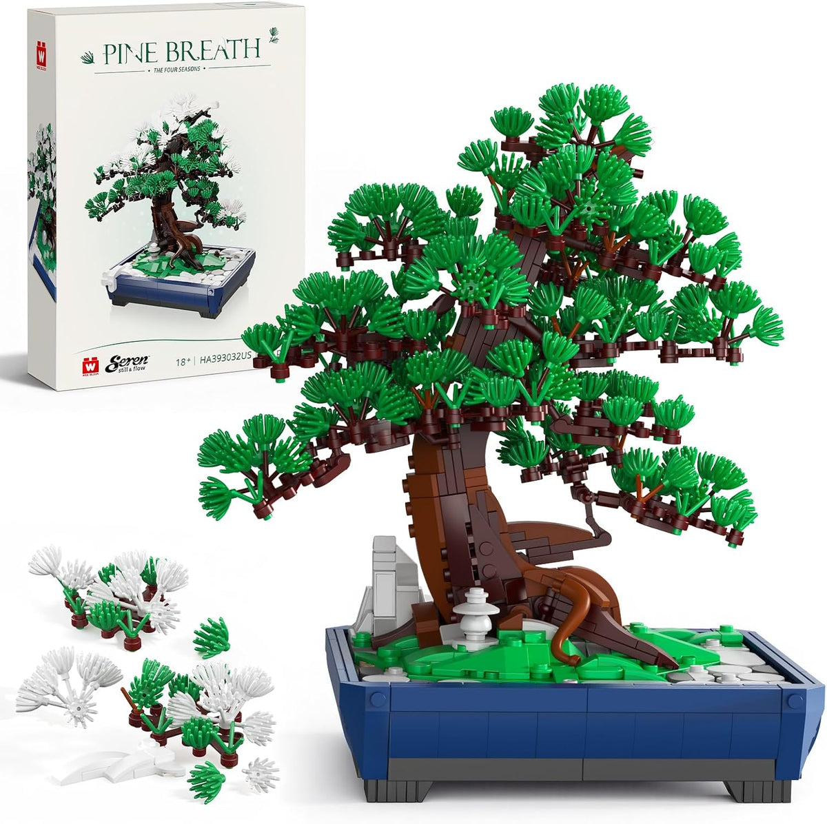 Wise Block Cherry Blossom Bonsai Tree Building Set for Adults - Pine Breath