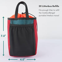 Portable Travel Litter Bag, No Mess, Small & Collapsible Bag to Carry Litter, Leak Proof Kit for Cat Litter, Essentials for Traveling with Cats, Travel Litter Box for Car, Plane with Cat