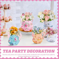 Fulmoon 6 Pcs Tea Party Decoration Flower Box Table Teapot - 9 / Cute - image 3