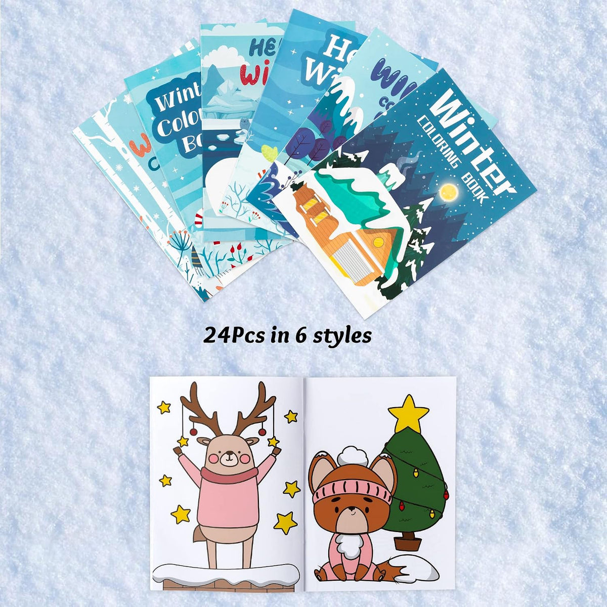 24Pcs Bible Coloring Books Religious Theme DIY Color-in Pages – Fun for Kids & Family - Winter - image 2