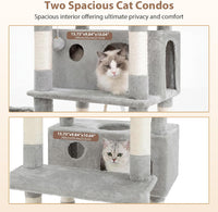 Cat Tree, 74" Tower for Large Cats, Big Condo & Hammock GCT030G – Essentials for Cats - 74 inch / Light gray - image 4