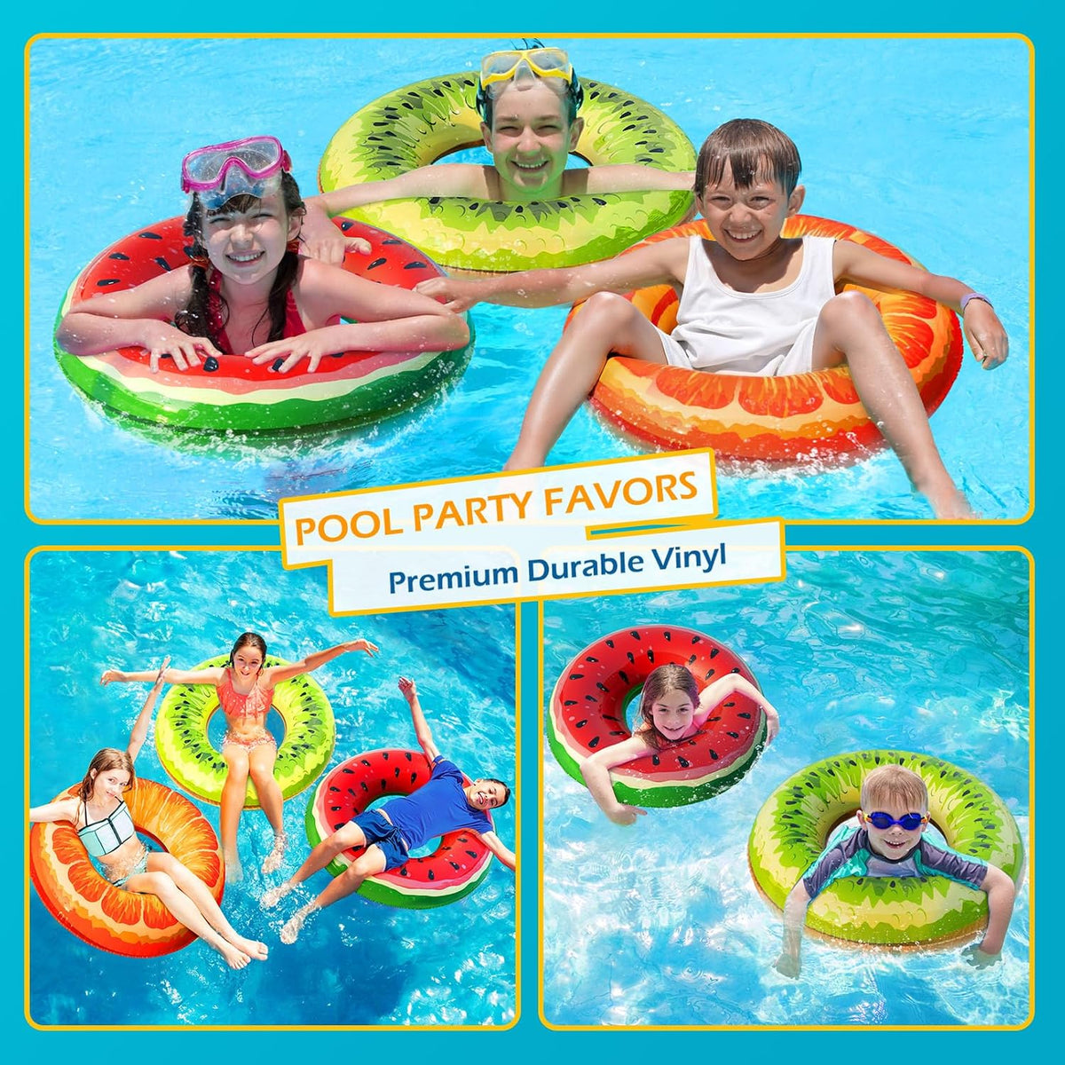 Jasonwell Inflatable Pool Floats Kids - Watermelon Red Orange GreenPurple / Large / 4 - image 2