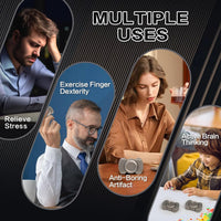 3-in-1 Fidget Toys Adults Kids: Spinner, Slider & Clicker – Fun for Kids & Family - Silver - image 4