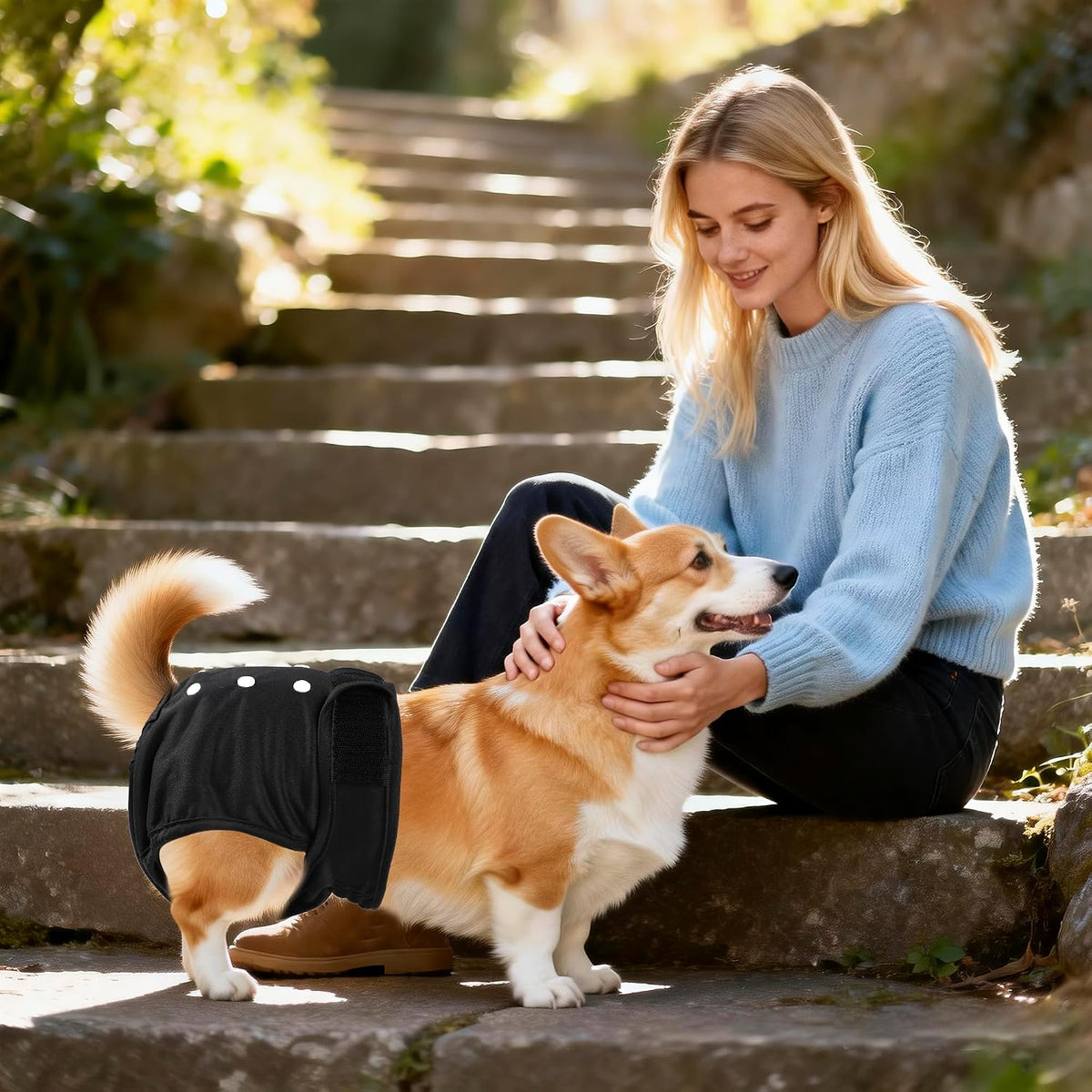 Washable Reusable Female Dog Diapers Small Medium Large Doggie Puppy - Black / X-Large / 5 - image 2