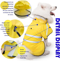 Dog Raincoat, Adjustable Rain Jacket with Hooded Double Layer for Large Medium Small Dogs Puppies - Yellow / Small - image 2