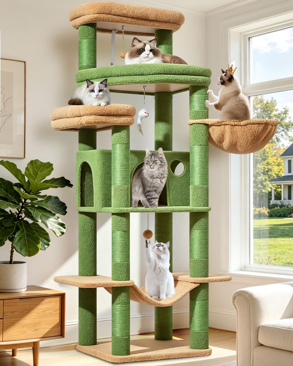 Taoqimiao Heavy-Duty Cat Tree - Cactus