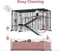 3-Tier Glass Hamster Tank, Large Hamster Cage Habitat with 11inch Big Running Wheel for Rat, Mouse, Gerbil, Syrian Hamster, 370 SQ INCHES