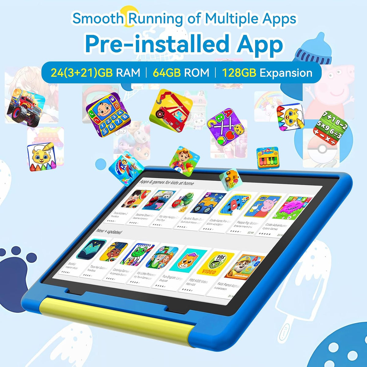 Jeazans 10 inch kids tablet with Android 16, HD screen and parental controls - view 8
