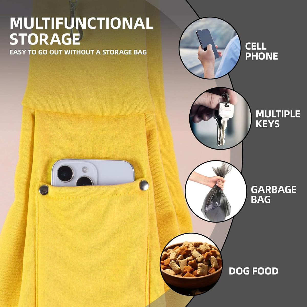ARZQUT Dog and Cats Carrier Sling - Yellow - image 3