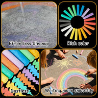 180PCS Sidewalk Chalks Set in 20 Colors, Non-Toxic - 100 - image 3