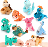 Liliful 8 Pack Kids Plush Gifts Stuffed Animal Slap Bracelets - Dinosaur