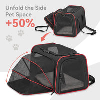 Petsfit Medium Expandable Cat Carrier for Air Travel - 17.0"L x 11.0"W x 11.0"H / Black - image 4