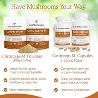 Real Mushrooms Cordyceps Mushroom Powder - Organic Cordyceps Powder Mushroom Energy and Wellness Support - Rich in Beta Glucans - Non-GMO, Vegan Supplement, 60 Servings