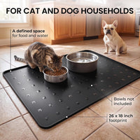 Silicone Pet Food Mat, Extra Large 34x22 Inch - Black / 26"L x 18"W - image 3