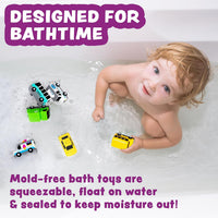 Tub Works Vehicles Bath Cars Mold Free Bath Toys, Sealed - City Cars - 6pk - image 2