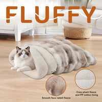 4 in 1 Self Warming Burrow Cat Bed Hideway Sleeping Cuddle Cave – Essentials for Cats - Style- Tie-Dye Grey - image 4