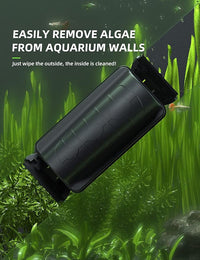 Jasonwell Magnetic Aquarium Fish Tank Cleaner Magnet Scraper for Glass Aquariums Cleaning Tools Scrubber Floating Brush (S)